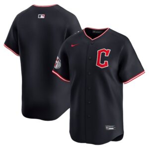 68631b3f12255_1 Men's Cleveland Guardians Nike Black Home Replica Jersey