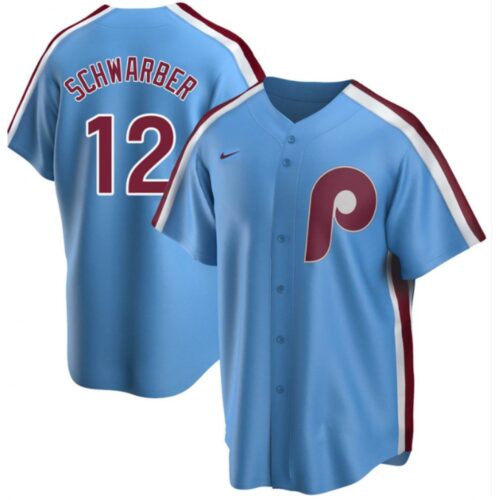 68631b664468a_1 Men's Philadelphia Phillies #12 Kyle Schwarber Blue Cool Base Stitched Jersey