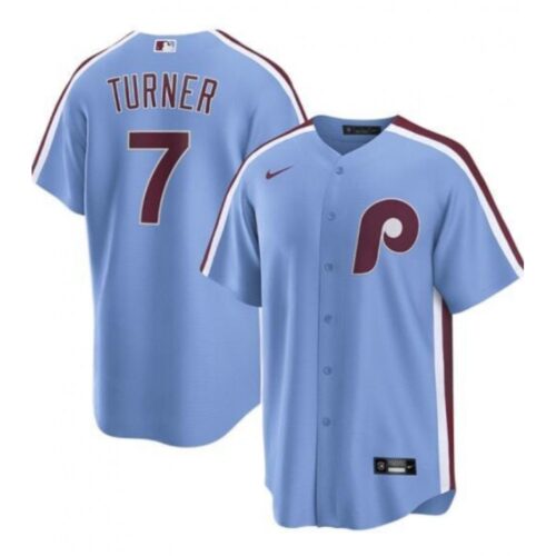 68631b7865d6c_1 Men's Philadelphia Phillies #7 Trea Turner Blue Cool Base Stitched Jersey