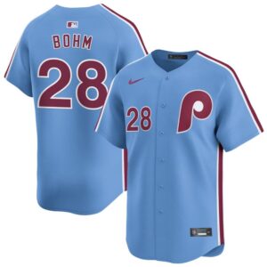 68631b7e6533d_1 Men's Philadelphia Phillies #28 Alec Bohm Nike Blue Home Limited Player Jersey