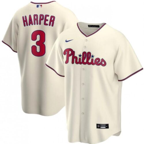 68631b8680972_1 Men's Philadelphia Phillies #3 Bryce Harper Cream Cool Base Stitched Jersey