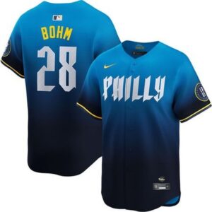 68631b8964893_1 Men's Philadelphia Phillies #28 Alec Bohm Blue 2024 City Connect Limited Player Jersey