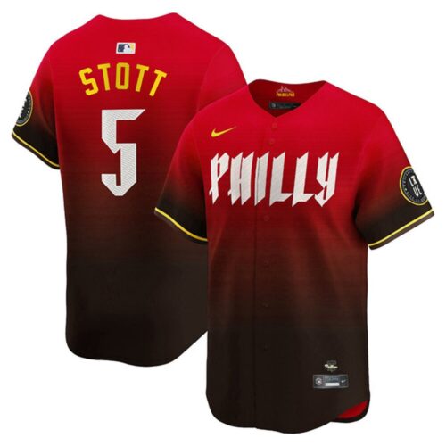 68631b9415999_1 Men's Philadelphia Phillies #5 Bryson Stott Red 2024 City Connect Limited Stitched Jersey