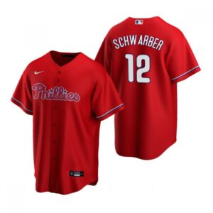 68631b998f9b3_1 Men's Philadelphia Phillies #12 Kyle Schwarber Red Cool Base Stitched Jersey