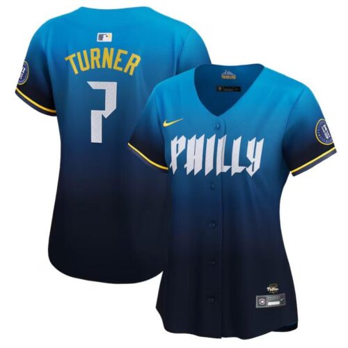 68631ba524171_1 Women's Philadelphia Phillies #7 Trea Turner Blue 2024 City Connect Limited Stitched Baseball Jersey