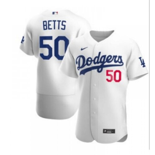 68631bb8aa29e_1 Women's Los Angeles Dodgers #50 Mookie Betts White Flex Base Stitched Jersey(Run Small)