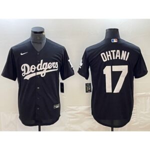 68631bc2e4e49_1 Men's Los Angeles Dodgers #17 Shohei Ohtani Black Cool Base Stitched Jersey