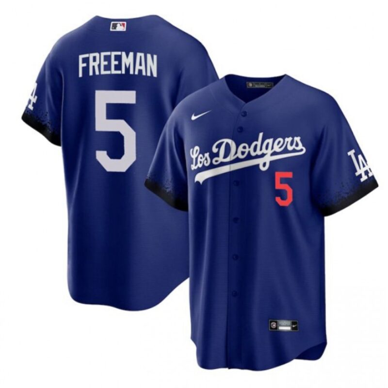 68631bc8e4bca_1 Youth Los Angeles Dodgers #5 Freddie Freeman Royal City Connect Cool Base Stitched Baseball Jersey