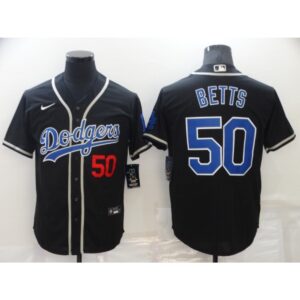 68631be2c25d8_1 Men's Los Angeles Dodgers #50 Mookie Betts Black Cool Base Stitched Baseball Jersey