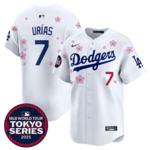 68631bf81b436_1 Men's Los Angeles Dodgers #7 Julio Urias White Tokyo 2025 Cool Base Stitched Baseball Jersey