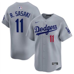 68631c410a8ef_1 Men's Los Angeles Dodgers #11 Roki Sasaki Grey 2025 Alternate Limited Stitched Baseball Jersey