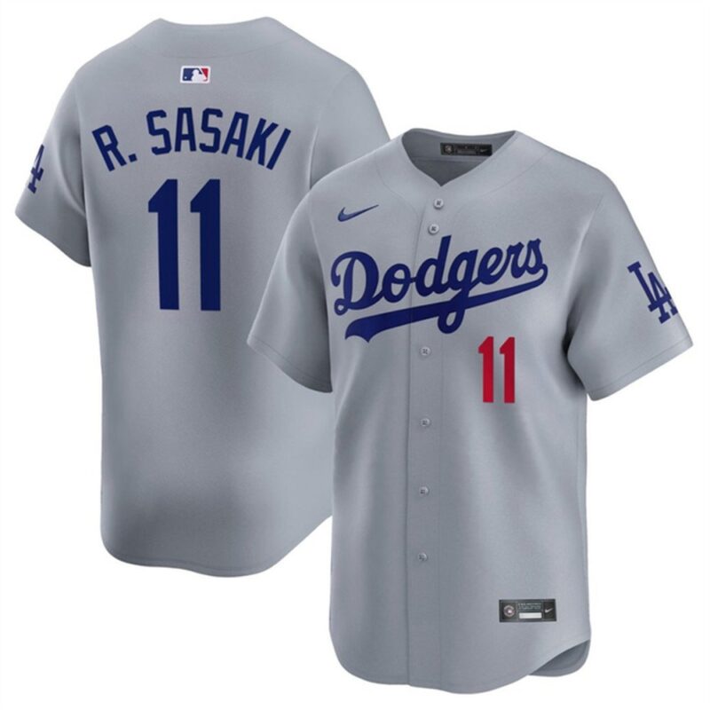 68631c410a8ef_1 Men's Los Angeles Dodgers #11 Roki Sasaki Grey 2025 Alternate Limited Stitched Baseball Jersey