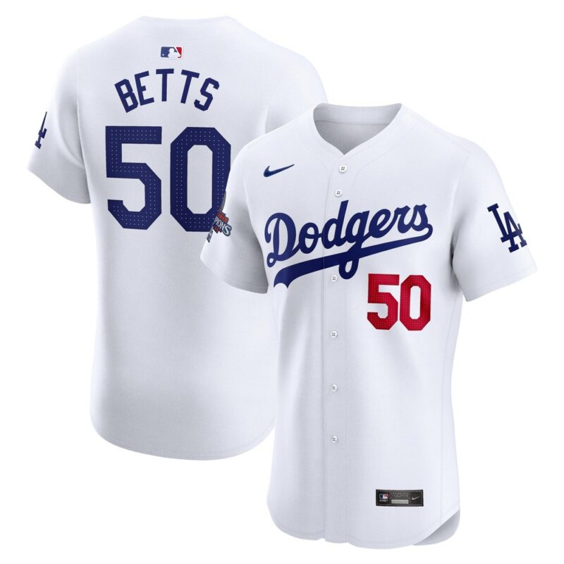 68631d7380ecf_1 Men's Los Angeles Dodgers #50 Mookie Betts White 2024 World Series Champions Home Elite Player Jersey