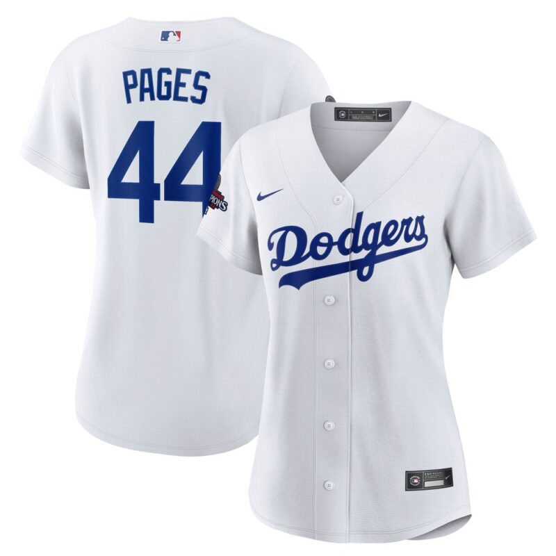 68631d8366cc2_1 Women's Los Angeles Dodgers Andy Pages White 2024 World Series Champions Home Replica Player Jersey