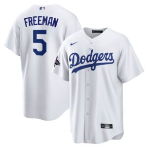 68631d9b39042_1 Men's Los Angeles Dodgers #5 Freddie Freeman White 2024 World Series Champions Big &Tall Replica Player Jersey