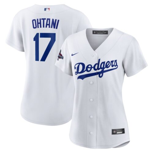 68631da626d03_1 Women's Los Angeles Dodgers #17 Shohei Ohtani White 2024 World Series Champions Home Replica Player Jersey
