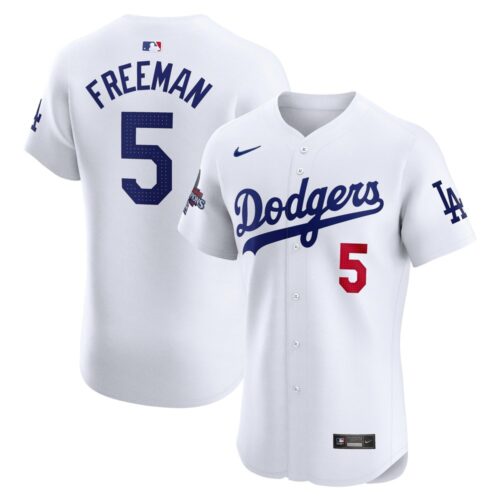 68631db0203a0_1 Men's Los Angeles Dodgers #5 Freddie Freeman White 2024 World Series Champions Home Elite Player Jersey