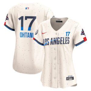 68631dba333c5_1 Women's Los Angeles Dodgers #17 Shohei Ohtani Cream 2024 World Series Champions City Connect Limited Player Jersey