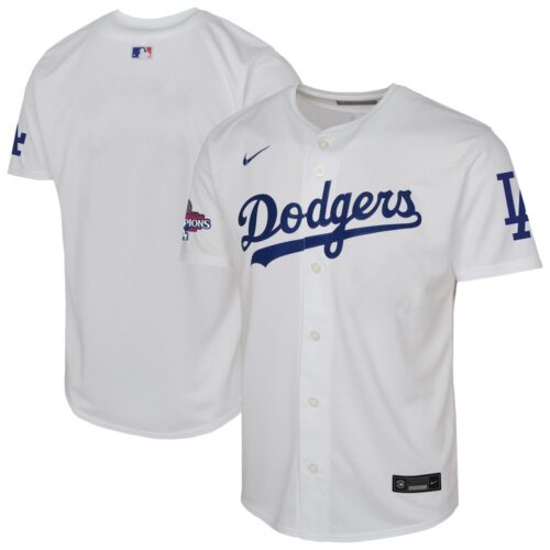 68631dbcbeb61_1 Youth Los Angeles Dodgers White 2024 World Series Champions Home Limited Jersey