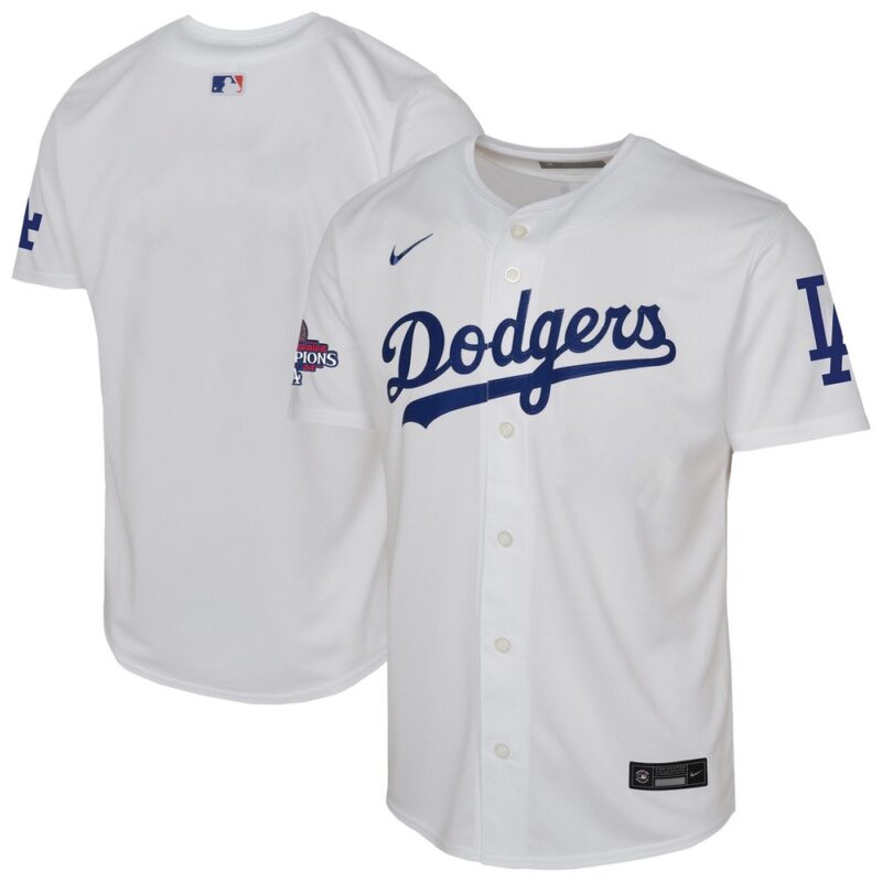 68631dbcbeb61_1 Youth Los Angeles Dodgers White 2024 World Series Champions Home Limited Jersey
