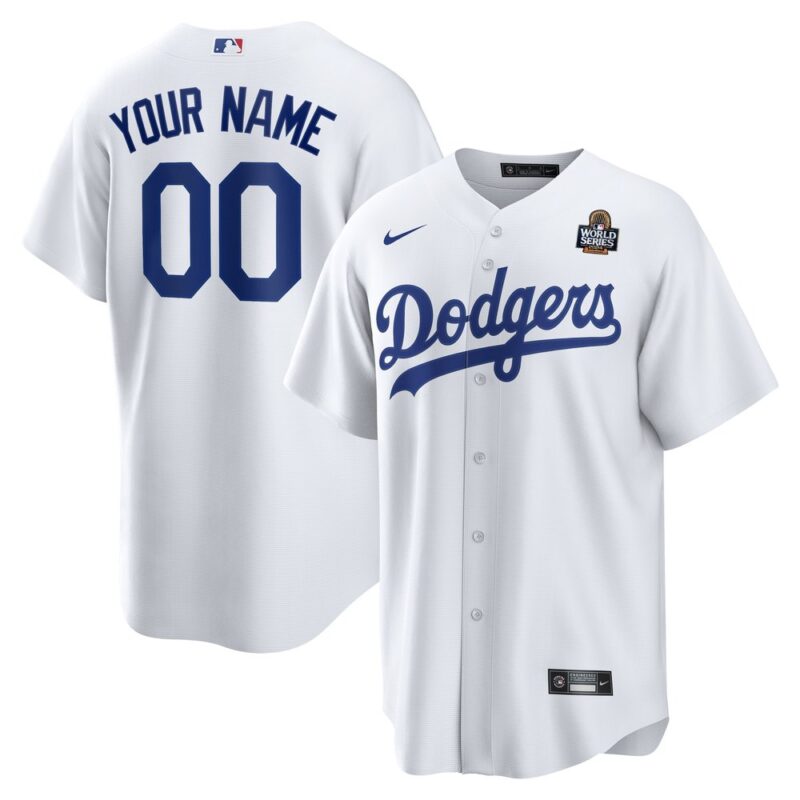 68631dcb21acf_1 Men's Los Angeles Dodgers White 2024 World Series Home Custom Replica Jersey