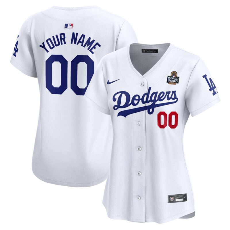 68631dd00a2d3_1 Women's Los Angeles Dodgers White 2024 World Series Home Custom Limited Jersey