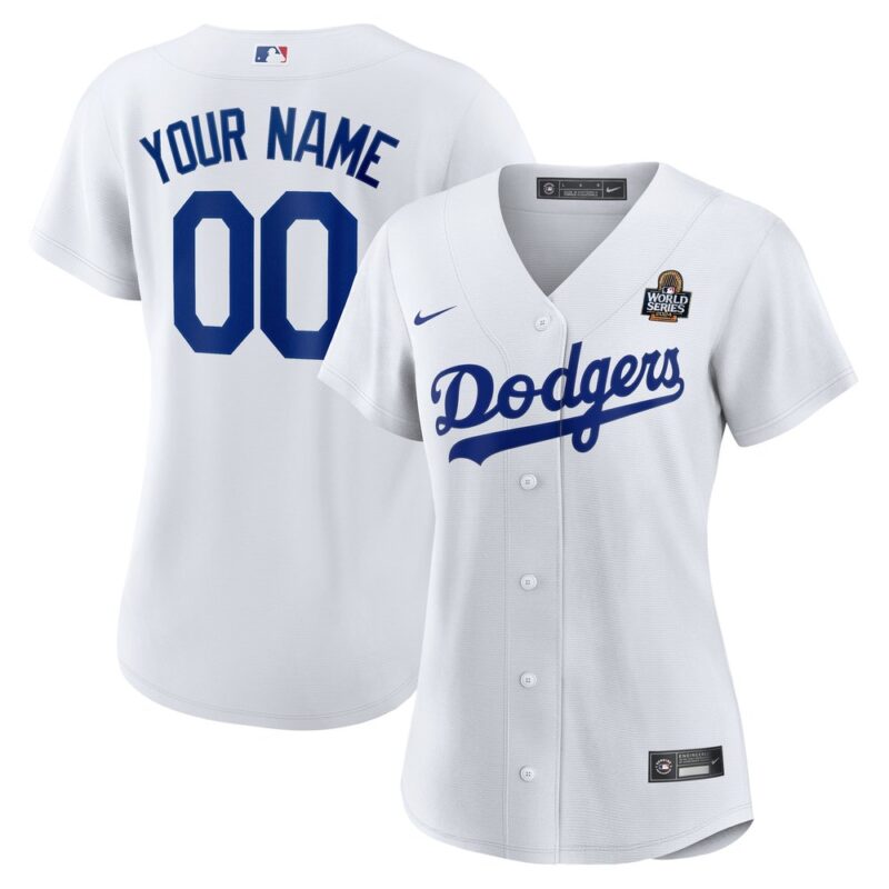 68631dd84bb28_1 Women's Los Angeles Dodgers White 2024 World Series Home Home Custom Replica Jersey