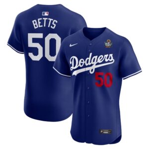 68631de2f1bdf_1 Men's Los Angeles Dodgers #50 Mookie Betts Royal 2024 World Series Alternate Elite Player Jersey