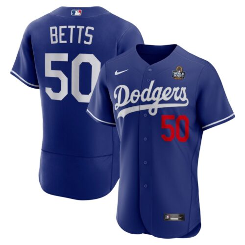 68631df4bbc9b_1 Men's Los Angeles Dodgers #50 Mookie Betts Royal 2024 World Series Alternate Authentic Player Jersey