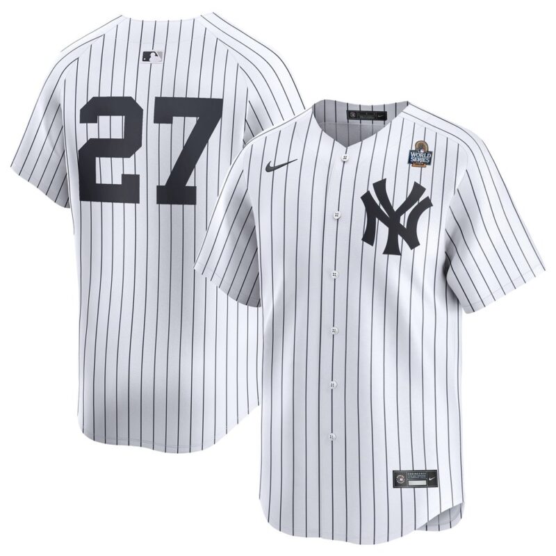 68631e1e559e7_1 Men's New York Yankees #27 Giancarlo Stanton White 2024 World Series Limited Player Jersey