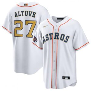 68631e4cb5960_1 Toddler Houston Astros #27 Jose Altuve White 2023 Gold Collection With World Serise Champions Patch Cool Base Stitched Baseball Jersey
