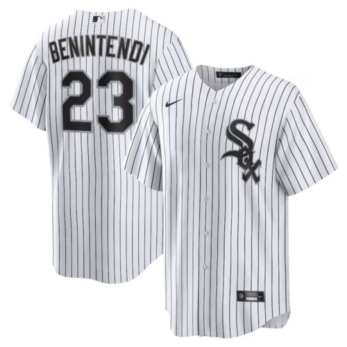 68631e6bb3a33_1 Men's Chicago White Sox #23 Andrew Benintendi Nike White/Black Home Official Player Jersey
