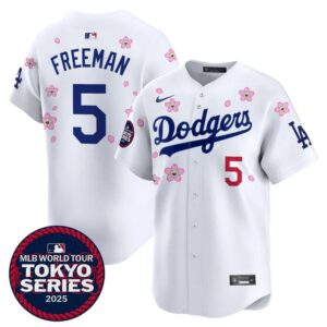 68631ec04384a_1 Men's Los Angeles Dodgers #5 Freddie Freeman White Tokyo 2025 Cool Base Stitched Baseball Jersey