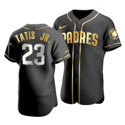 68631edba413e_1 Men's San Diego Padres #23 Fernando Tatis Jr. 2021 Black Golden Edition Flex Base Stitched Baseball Jersey