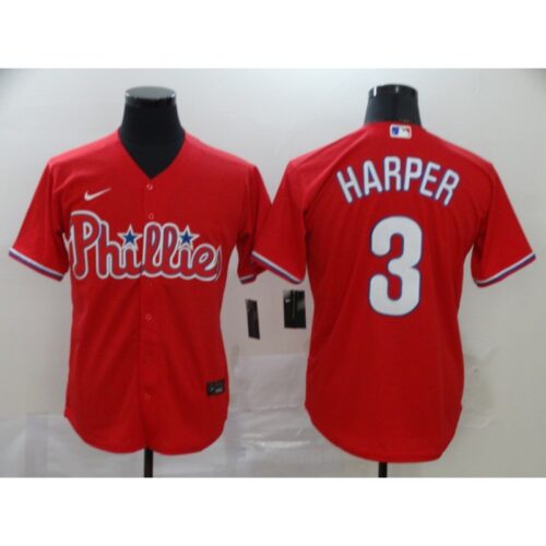 68631ef395de6_1 Men's Philadelphia Phillies #3 Bryce Harper Red Cool Base Stitched MLB Jersey