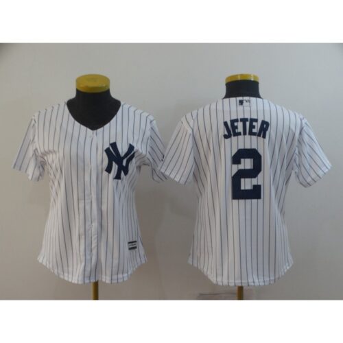 68631f287f499_1 Women's New York Yankees #2 Derek Jeter White Cool Base Stitched MLB Jersey(Run Small)