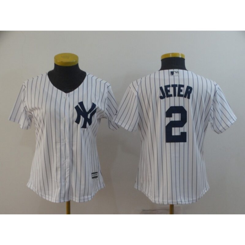 68631f287f499_1 Women's New York Yankees #2 Derek Jeter White Cool Base Stitched MLB Jersey(Run Small)