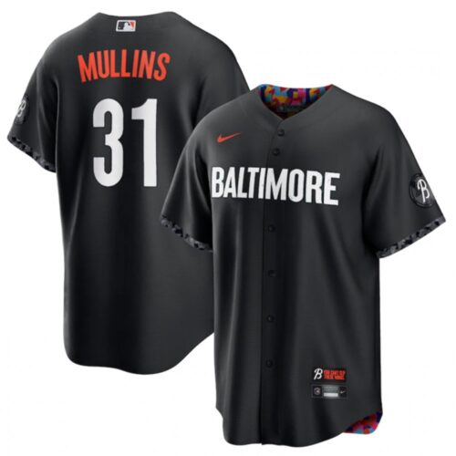 68631f46d6b1c_1 Men's Baltimore Orioles #31 Cedric Mullins Black 2023 City Connect Cool Base Stitched Baseball Jersey