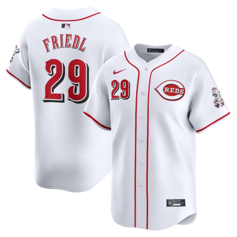 68631f7a78898_1 Men's Cincinnati Reds #29 TJ Friedl Nike White Home Limited Player Jersey