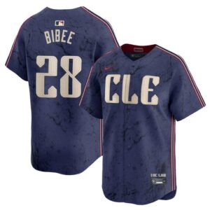 68632006a8689_1 Men's Cleveland Guardians #28 Tanner Bibee Navy 2024 City Connect Limited Stitched Baseball Jersey