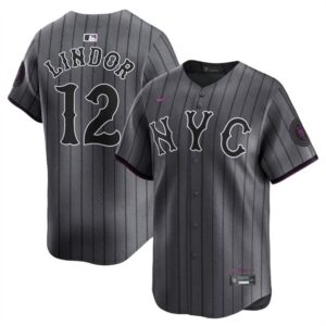 6863202a9b816_1 Youth New York Mets #12 Francisco Lindor Graphite 2024 City Connect Limited Stitched Baseball Jersey