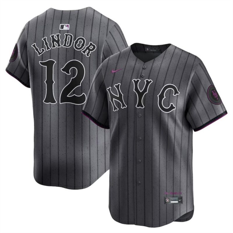 6863202a9b816_1 Youth New York Mets #12 Francisco Lindor Graphite 2024 City Connect Limited Stitched Baseball Jersey