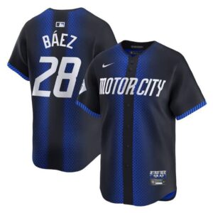 6863203448736_1 Youth Detroit Tigers #28 Javier Baez 2024 Navy City Connect Cool Base Limited Stitched Baseball Jersey