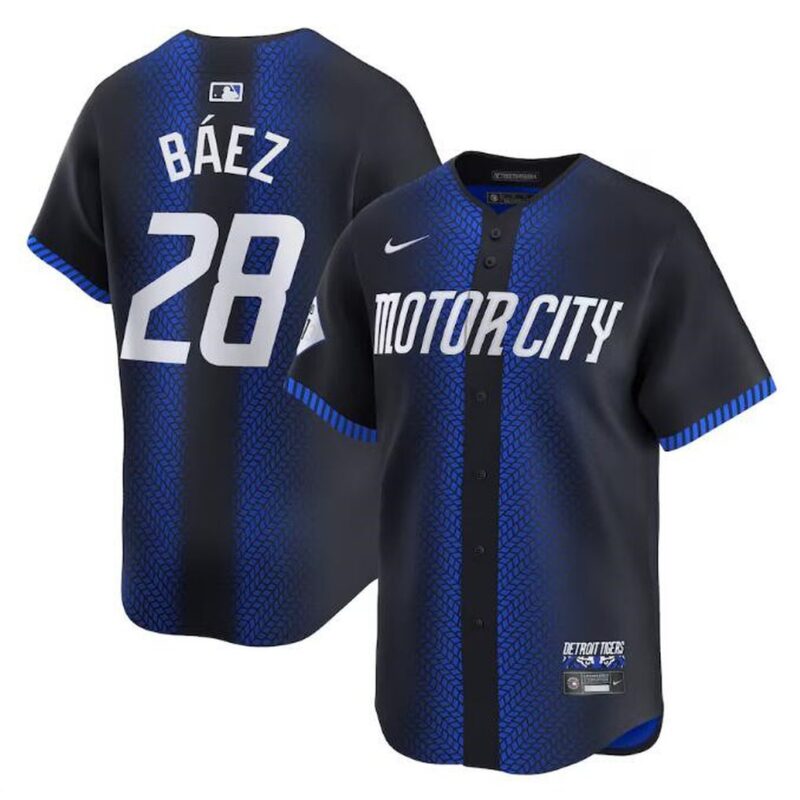 6863203448736_1 Youth Detroit Tigers #28 Javier Baez 2024 Navy City Connect Cool Base Limited Stitched Baseball Jersey