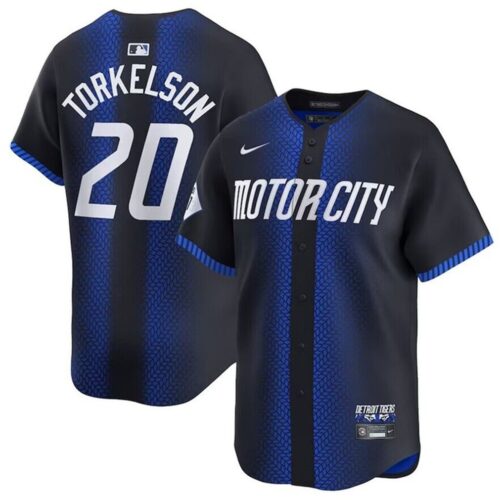 68632036d9b52_1 Youth Detroit Tigers #20 Spencer Torkelson 2024 Navy City Connect Cool Base Limited Stitched Baseball Jersey