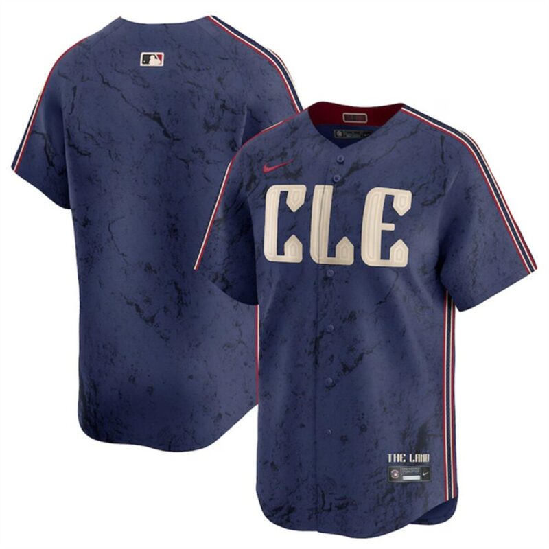 68632039455a8_1 Youth Cleveland Guardians Blank Navy 2024 City Connect Limited Stitched Baseball Jersey