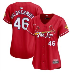 6863205a51f48_1 Women's St. Louis Cardinals #46 Paul Goldschmidt Red 2024 City Connect Limited Stitched Baseball Jersey(Run Small)