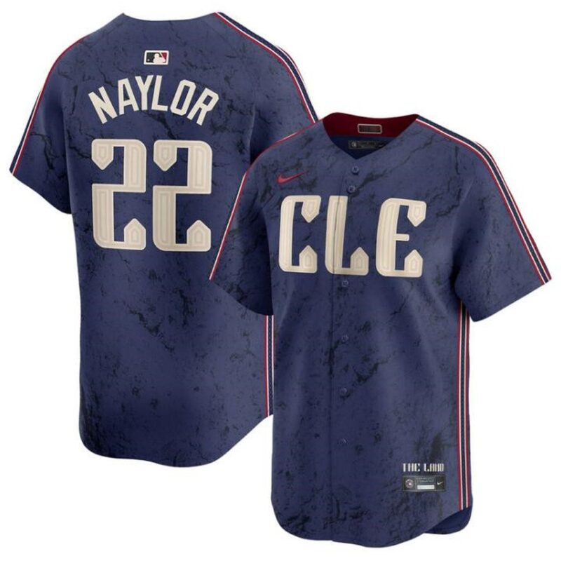 68632081c72c9_1 Men's Cleveland Guardians #22 Josh Naylor Navy 2024 City Connect Limited Stitched Baseball Jersey