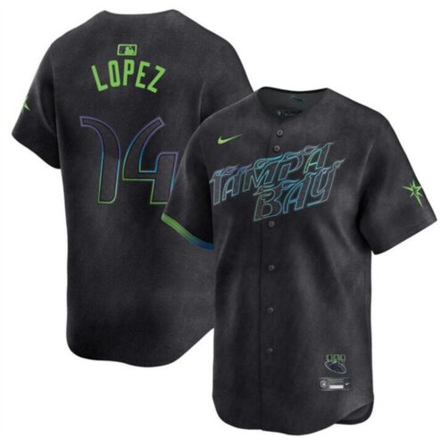 68632084afbe6_1 Men's Tampa Bay Rays #74 Jacob Lopez Charcoal 2024 City Connect Limited Stitched Baseball Jersey