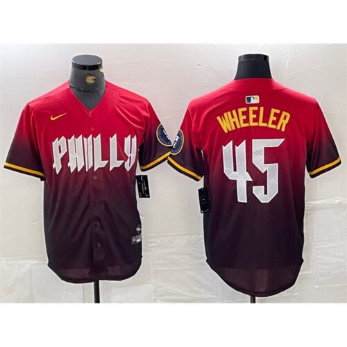 686320b88909f_1 Men's Philadelphia Phillies #45 Zack Wheeler Red 2024 City Connect Limited Stitched Jersey